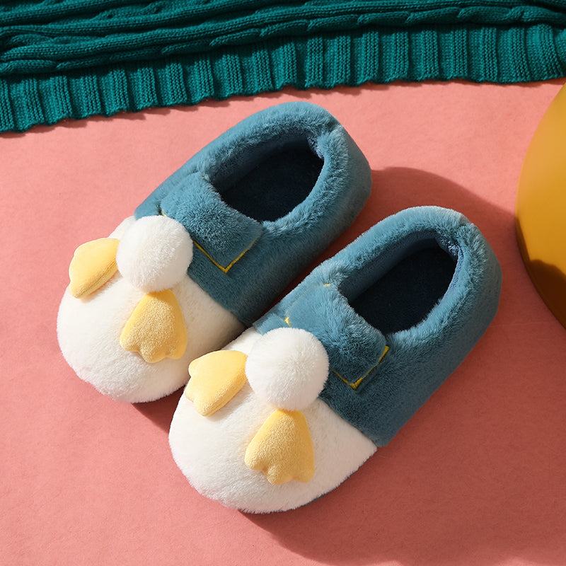 Chaussons cocooning en peluche Douillet coloris bleu marine
