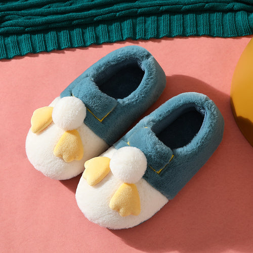 Chaussons cocooning en peluche Douillet coloris bleu marine