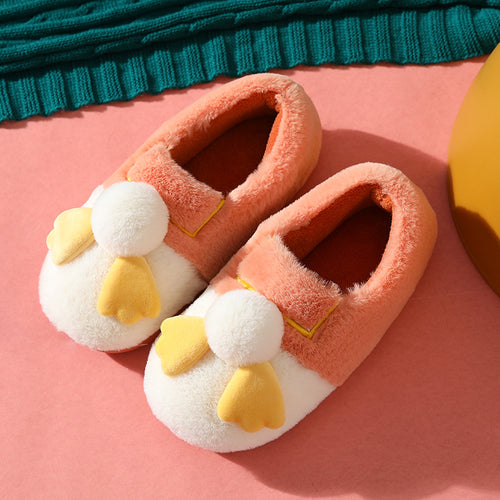 Chaussons en peluche ultra-douce Douillet coloris orange