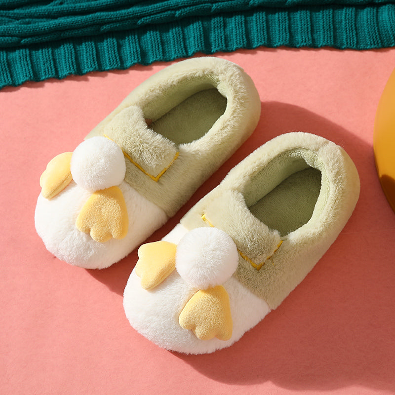 Chaussons peluche talon fermé Douillet coloris vert